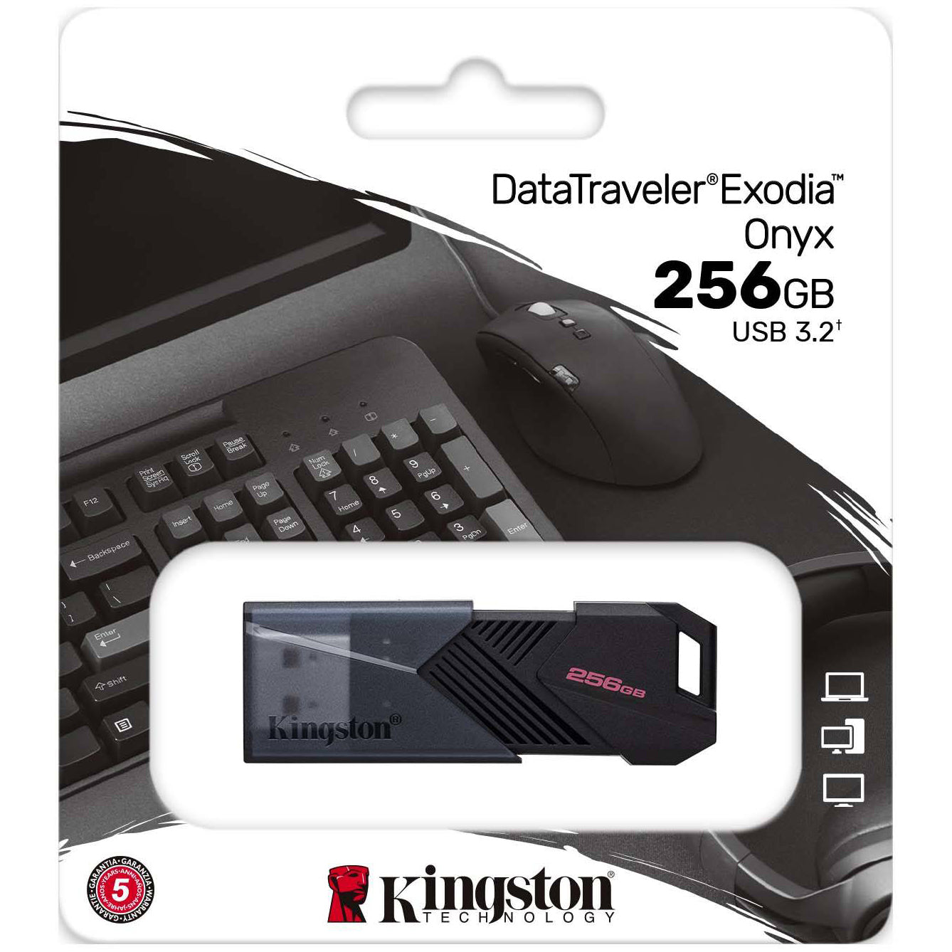 Eksterna memorija USB-A 3.0 Kingston Exodia Onyx, 256Gb DTXON/256GB