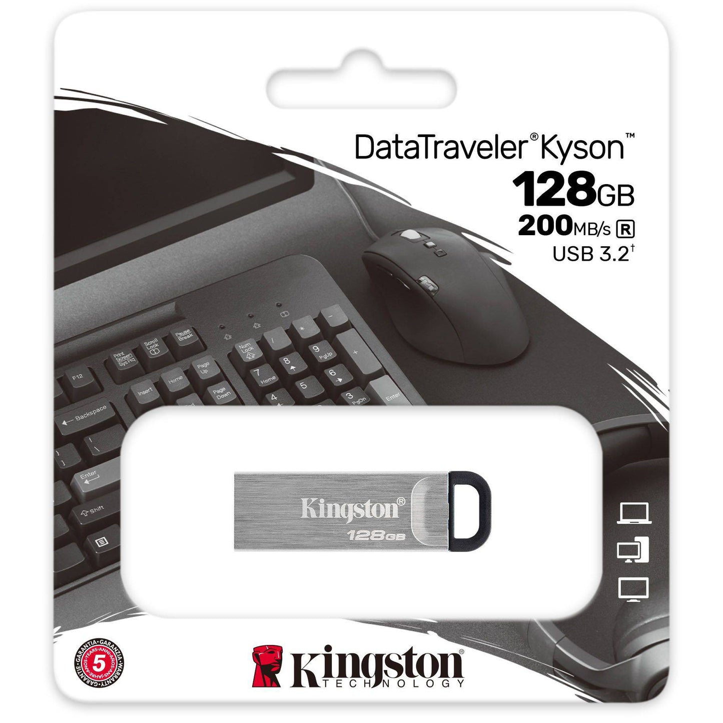 Memorija Eksterna USB-A 3.2 Kingston DT Kyson, 128Gb DTKN/128GB
