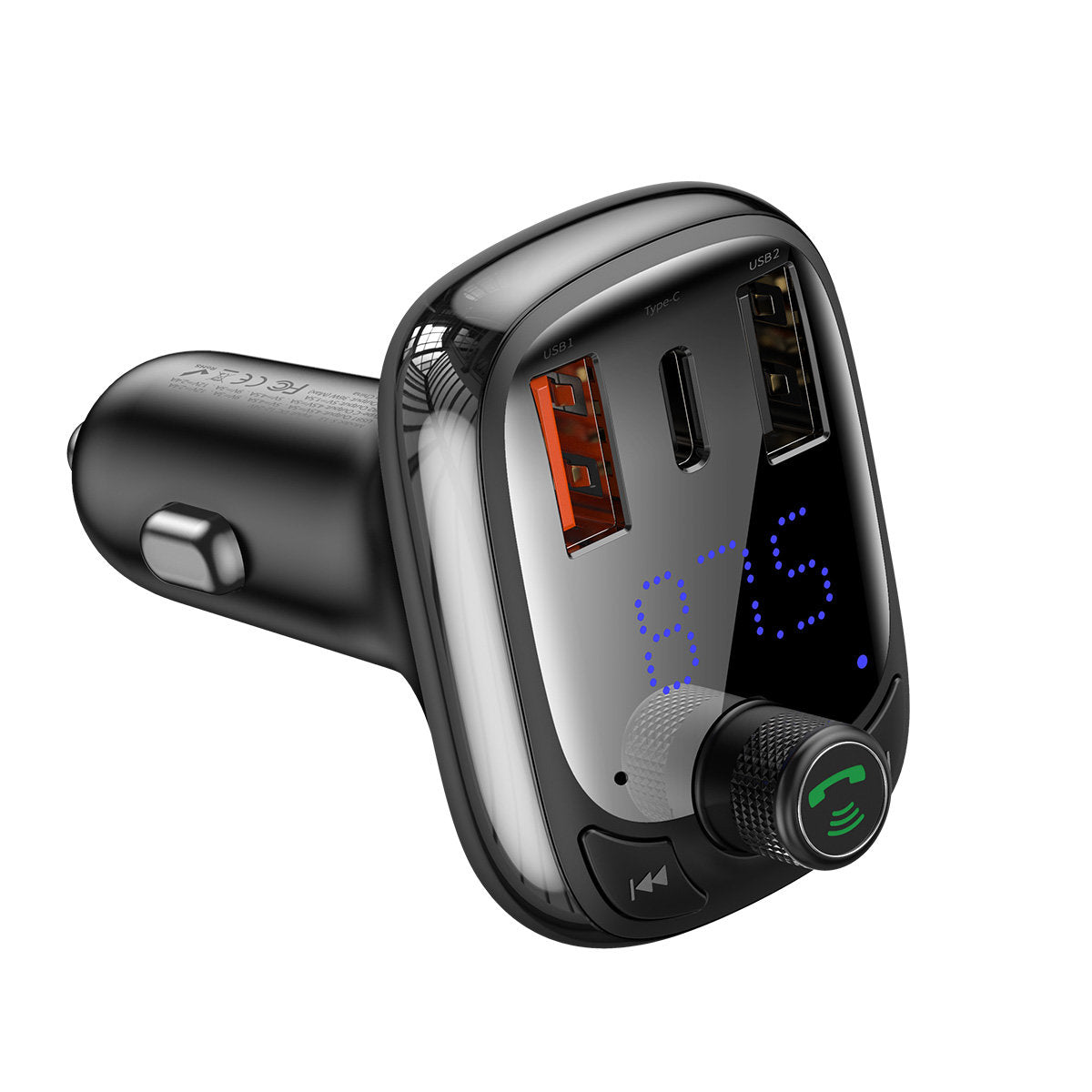 FM Bluetooth modulator Baseus S-13, 2 x USB-A - 1 x USB C - 1 x microSD CCMT000101
