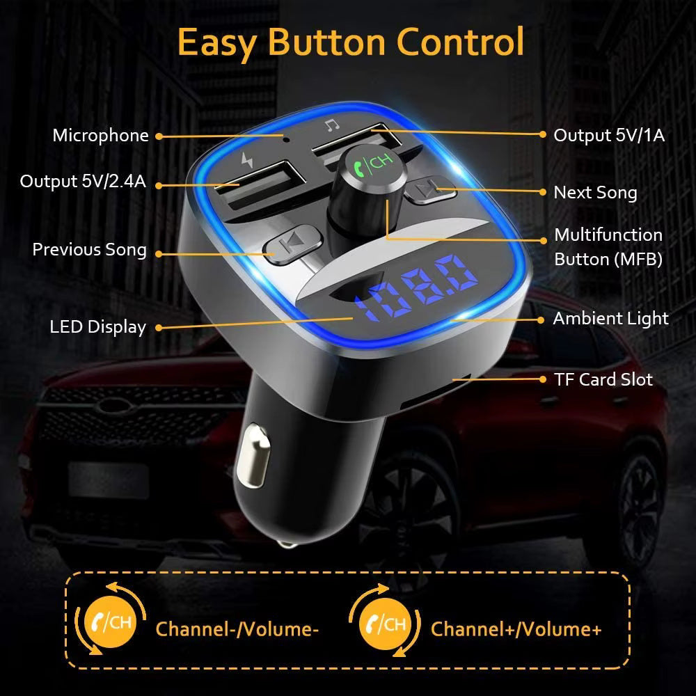 Modulator FM Bluetooth Techsuit JamLink, 2 x USB-A - 1 x microSD