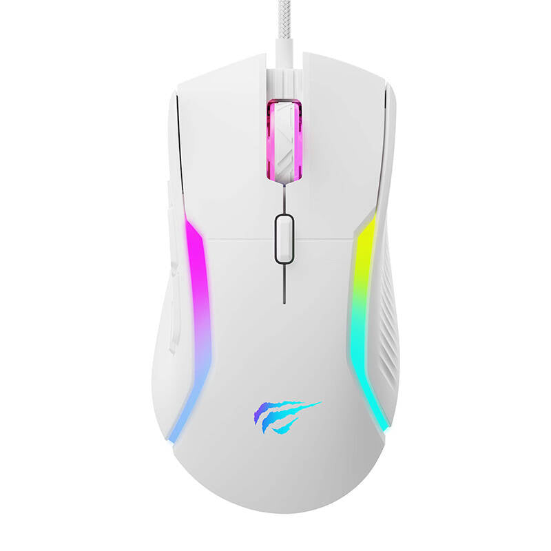 Gaming miš sa žicom USB HAVIT MS1033, RGB, 800DPI - 8000DPI, Beli