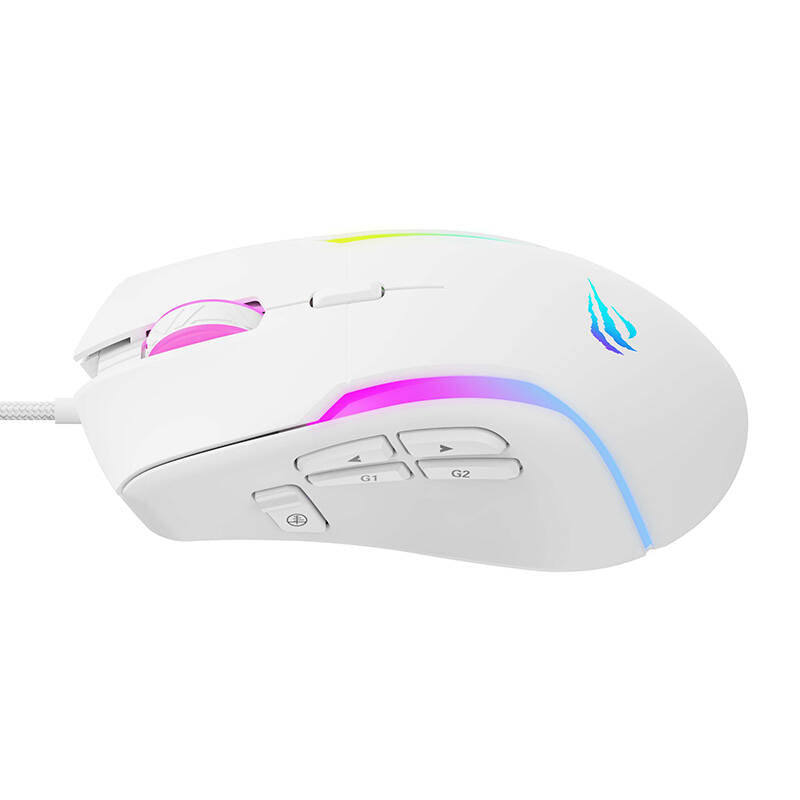 Gaming miš sa žicom USB HAVIT MS1033, RGB, 800DPI - 8000DPI, Beli