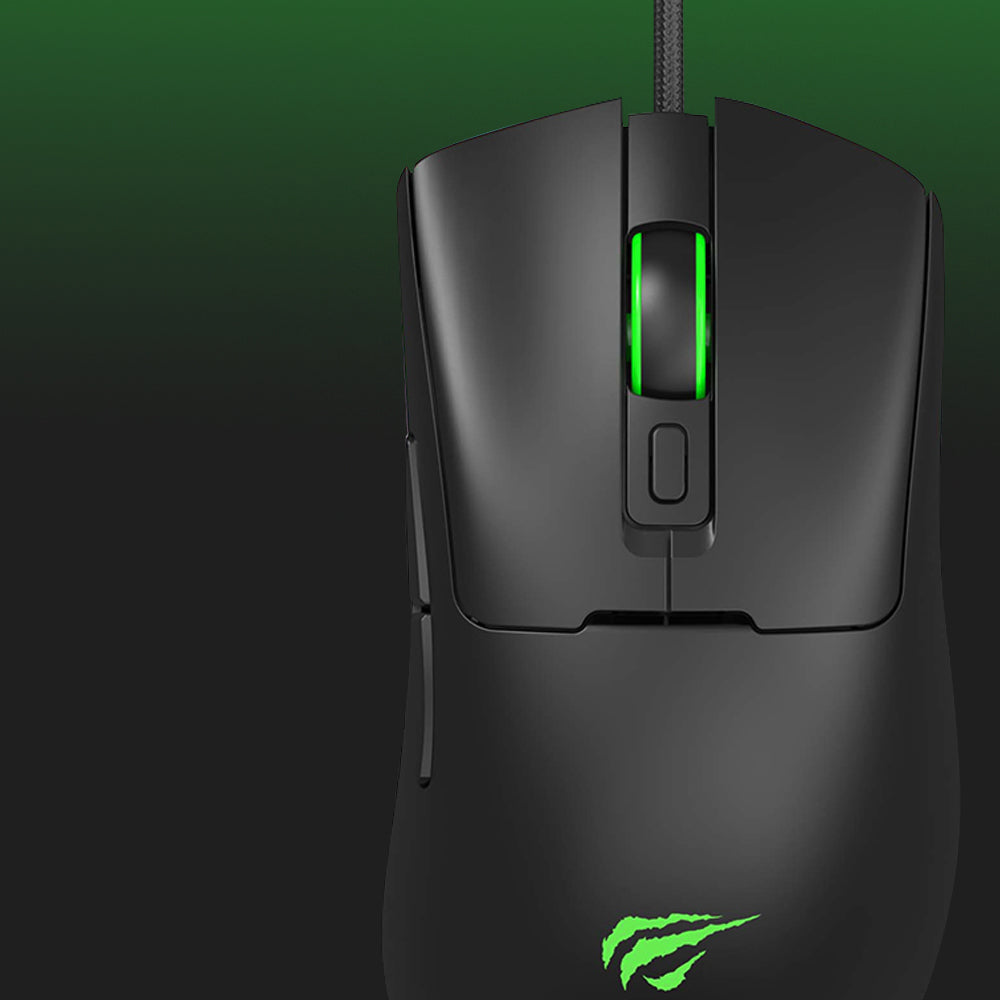Gaming miš sa žicom USB HAVIT MS966, RGB, 800DPI - 12000DPI, 1.6m, Crni