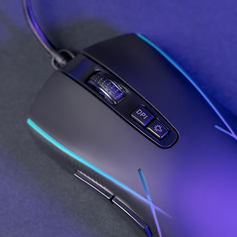 Mouse Gaming Wired USB Proove Defiant, RGB, 7200DPI, Beli CMDE00000101