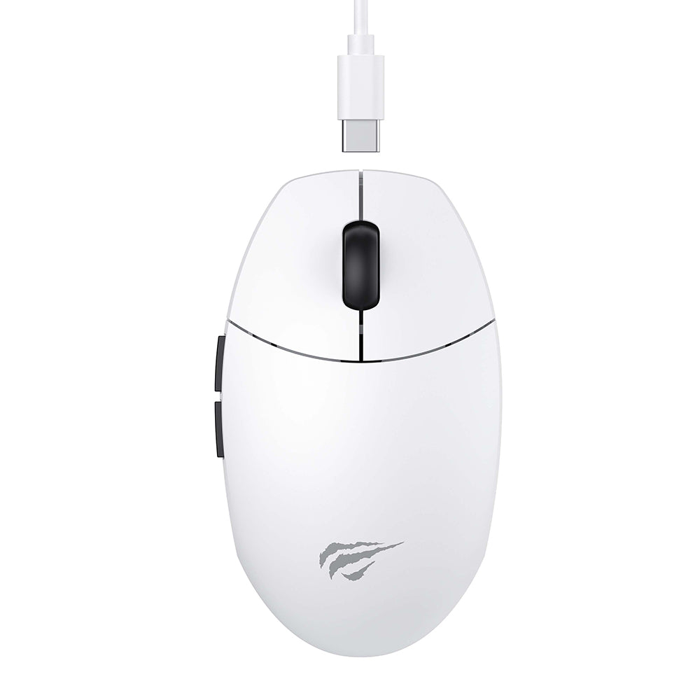 Miš za igranje bez žica HAVIT MS1039W, 800DPI - 7400DPI, Wi-Fi / Žičani, Beli