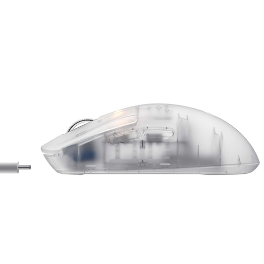 Bežični gejmerski miš HAVIT MS970WB Pro, 800DPI - 12000DPI, BT / Wi-Fi / Žičani, Transparentno Beli