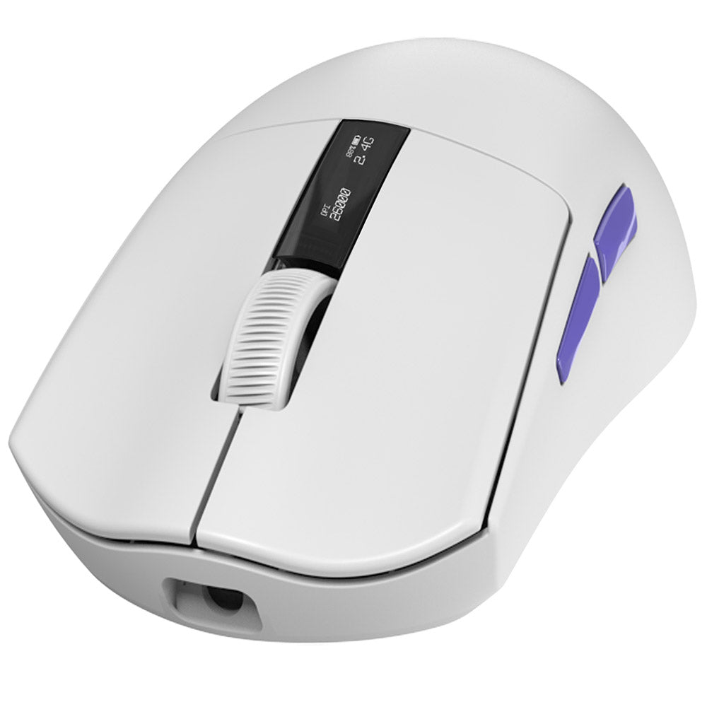 Bežični gejmerski miš Proove Jester, 800DPI - 26000DPI, OLED ekran, Beli WMJS00022002