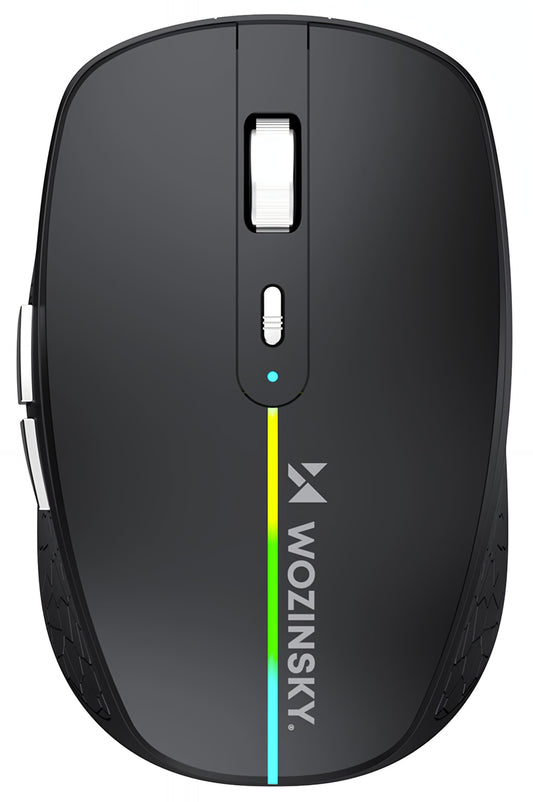 Bežični gejming miš WZK WMGK-1132, 1600DPI, RGB, BT / Wi-Fi, Crni