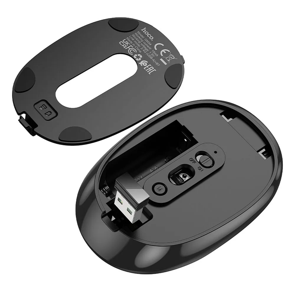 Bežični miš HOCO GM34, 1600DPI, BT / Wi-Fi, Crni