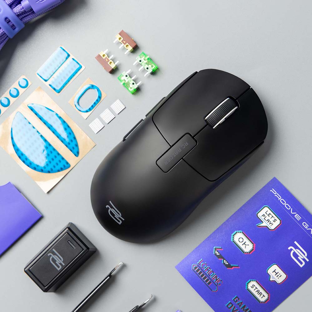 Mouse Wireless Proove RC Raider 8K, 800DPI - 32000DPI, BT / Wi-Fi / Žičani, Crni WMRR00122001