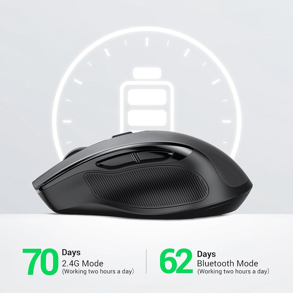 Bežični miš UGREEN MU006S (85082), 4000DPI, BT / Wi-Fi, Sivi
