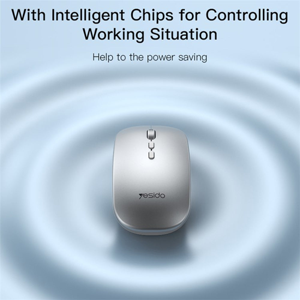 Mouse Wireless Yesido KB15, 800DPI - 1600DPI, Srebrni