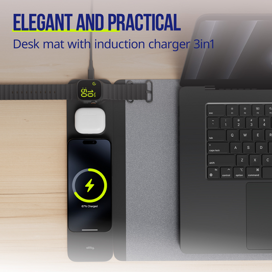 MousePad Allity. ALP-100 4u1 sa Bežičnim Punjenjem Telefon / Sat / Slušalice, Crna