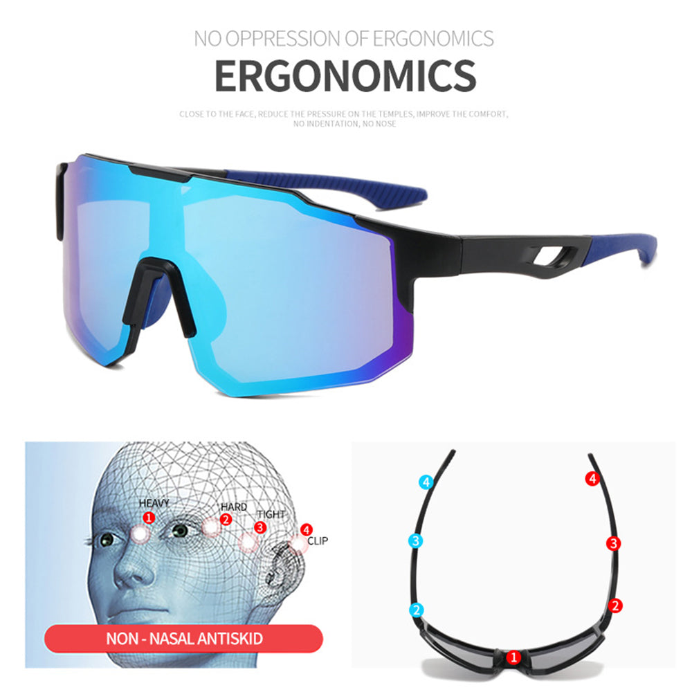 Uniseks Biciklističke Naočare Techsuit 9337, UV Zaštita, Crno Plave