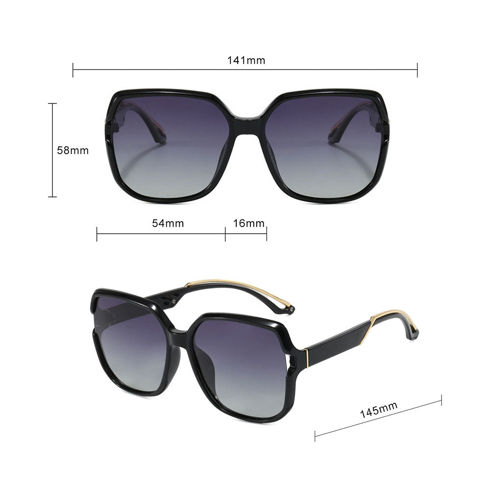 Ženske sunčane naočare Techsuit 5228, polarizovane, crno-zlatne