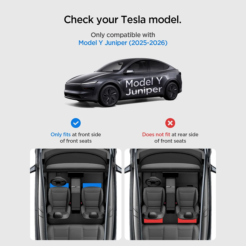Auto organizator Spigen TO222J sa montažom ispod sedišta za Tesla Y Juniper, Set 2 komada