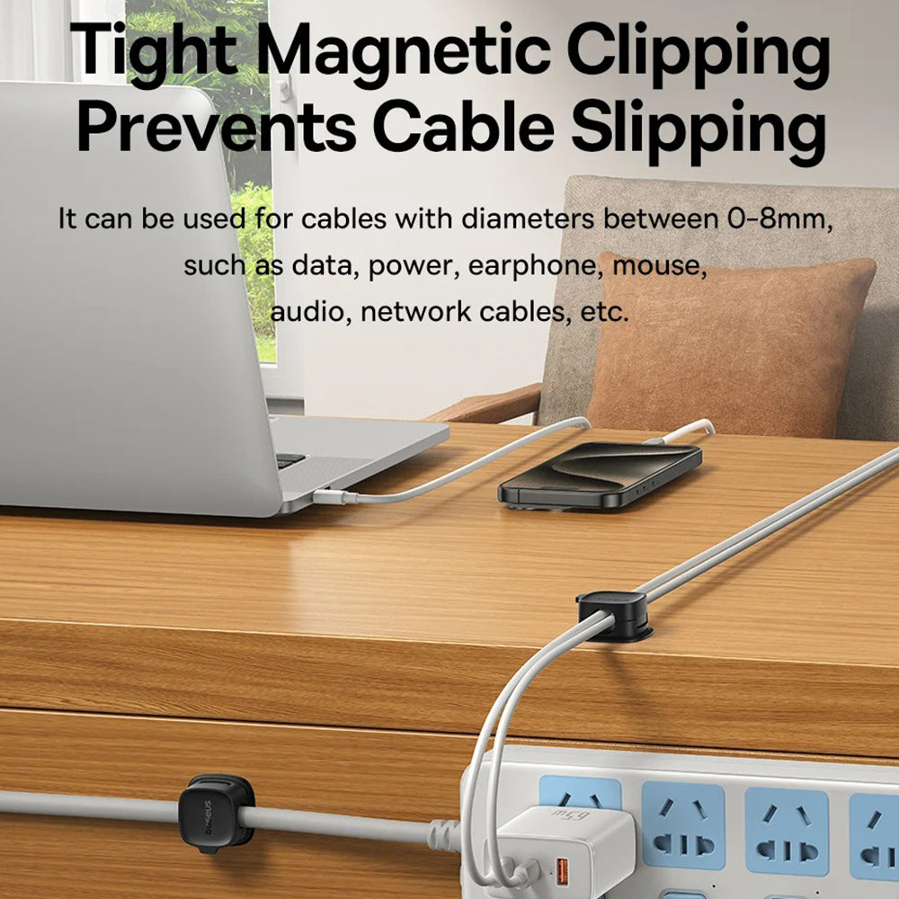 Organizator Kablova Baseus Lite Magnetic, Set 3 Komada, Beli B01331106211-00