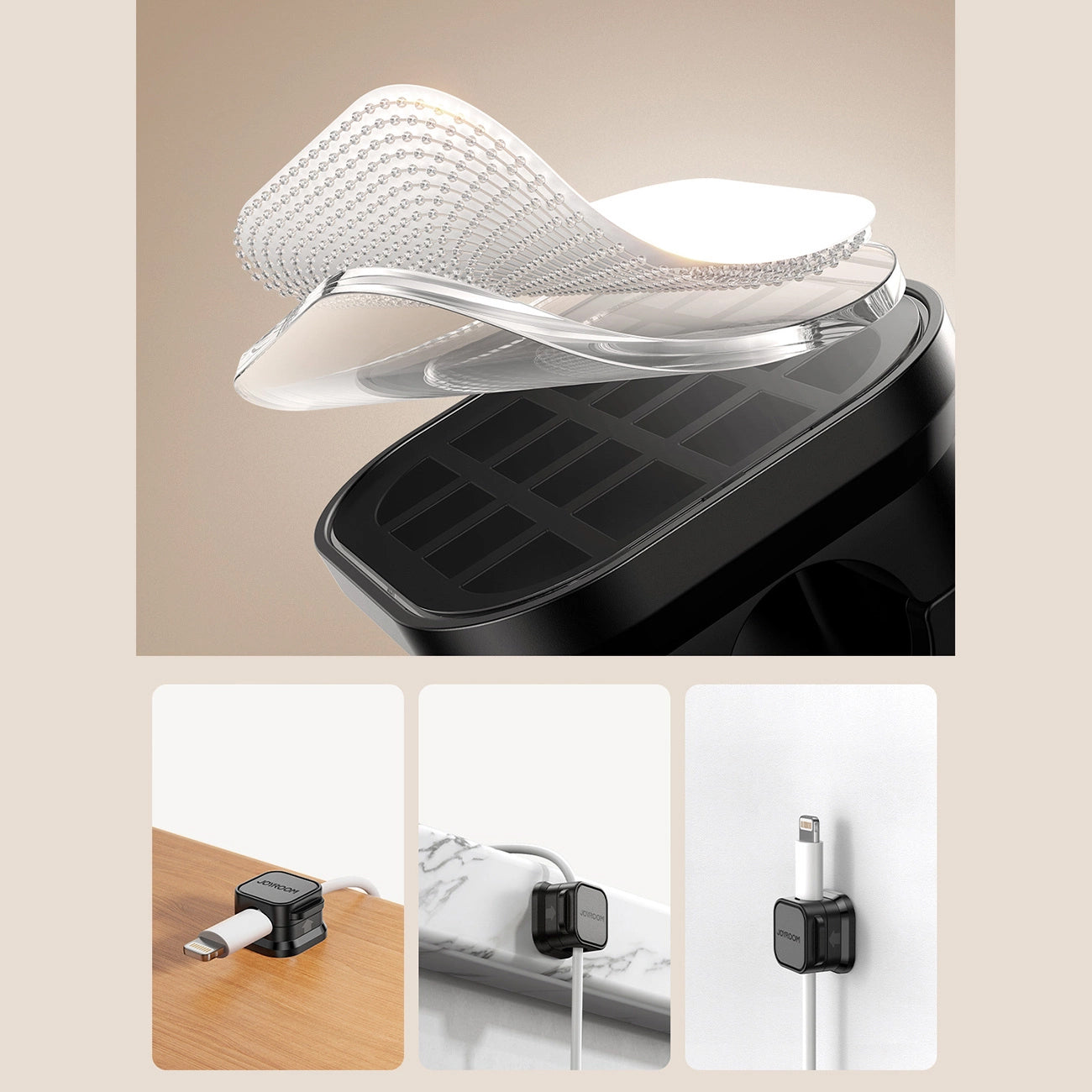 Organizator Kablova Joyroom JR-ZS368, Set 3 Komada, Crni