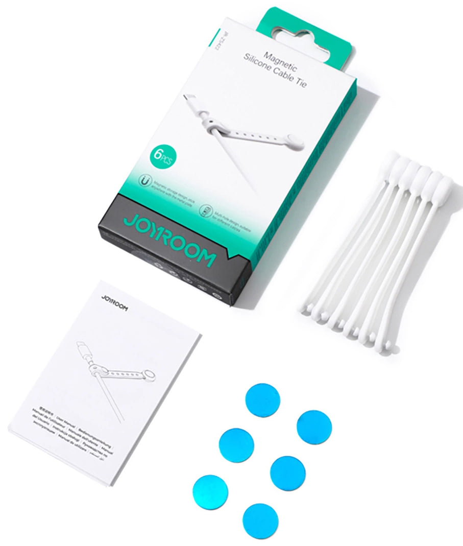Organizator Kablova Joyroom JR-ZS422, Magnetni, Set 6 Komada, Beli