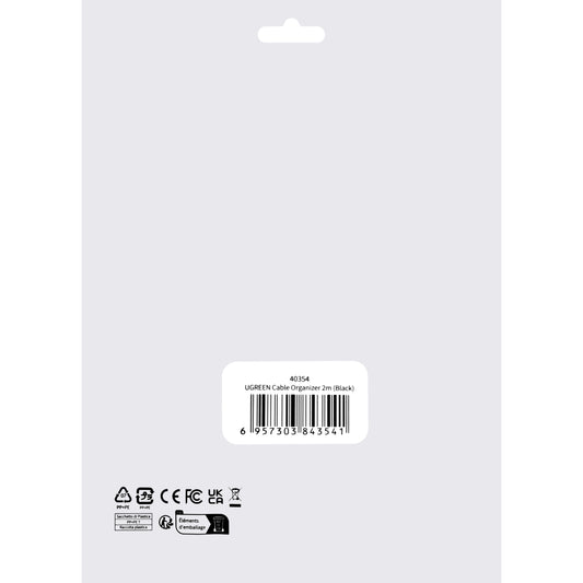 Organizator Kablova UGREEN LP124, Velcro, 2m, Crni