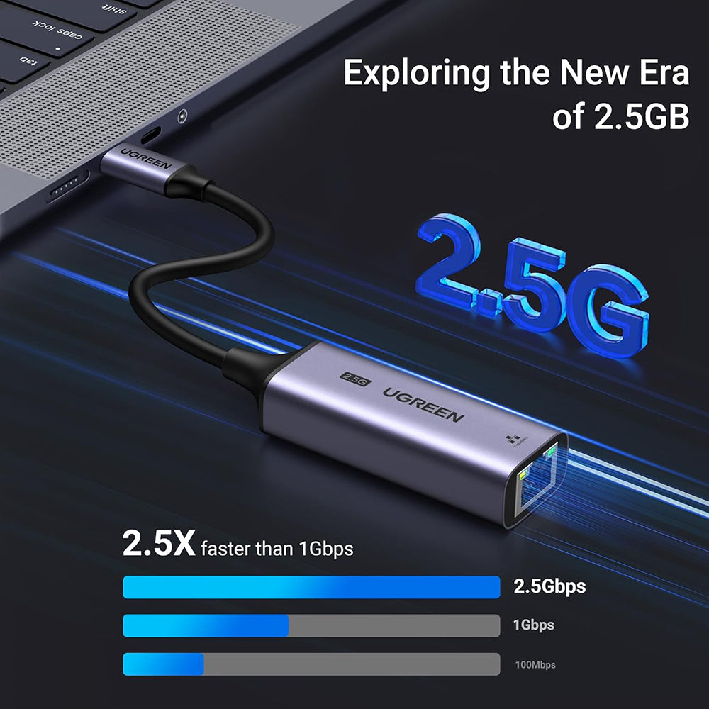 Mrežna kartica UGREEN CM648 (25052), RJ45, USB-C, Siva