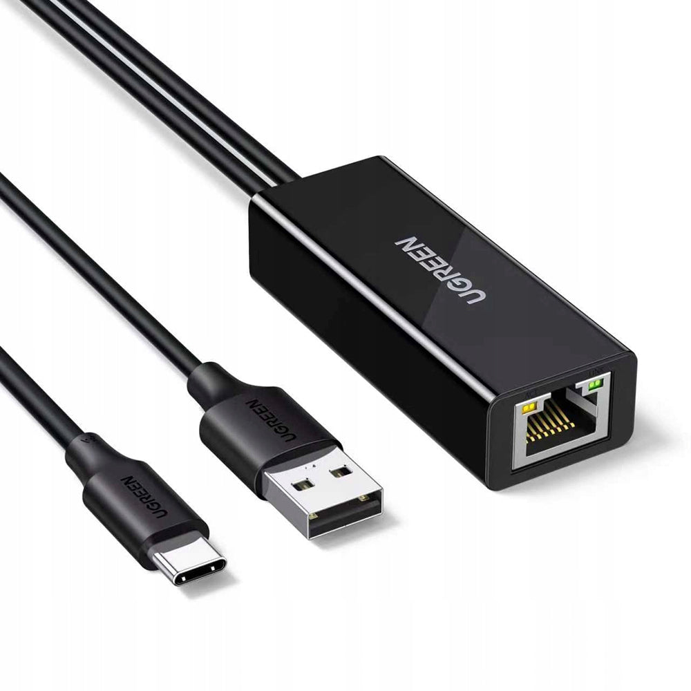 Placa Retea UGREEN CR110 (75535), RJ45, USB / USB-C, Crna