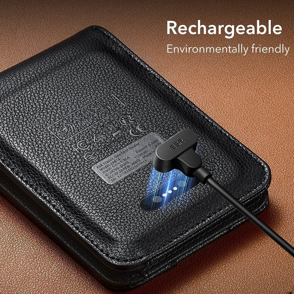 Novčanik ESR Classic Geo Carbon sa funkcijom Find My i RFID zaštitom, Crni, Refabrikovan