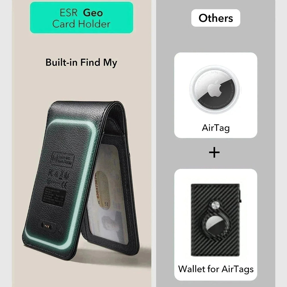 ESR Classic Geo novčanik sa funkcijom Find My i RFID zaštitom, Crni, Refabrikovan