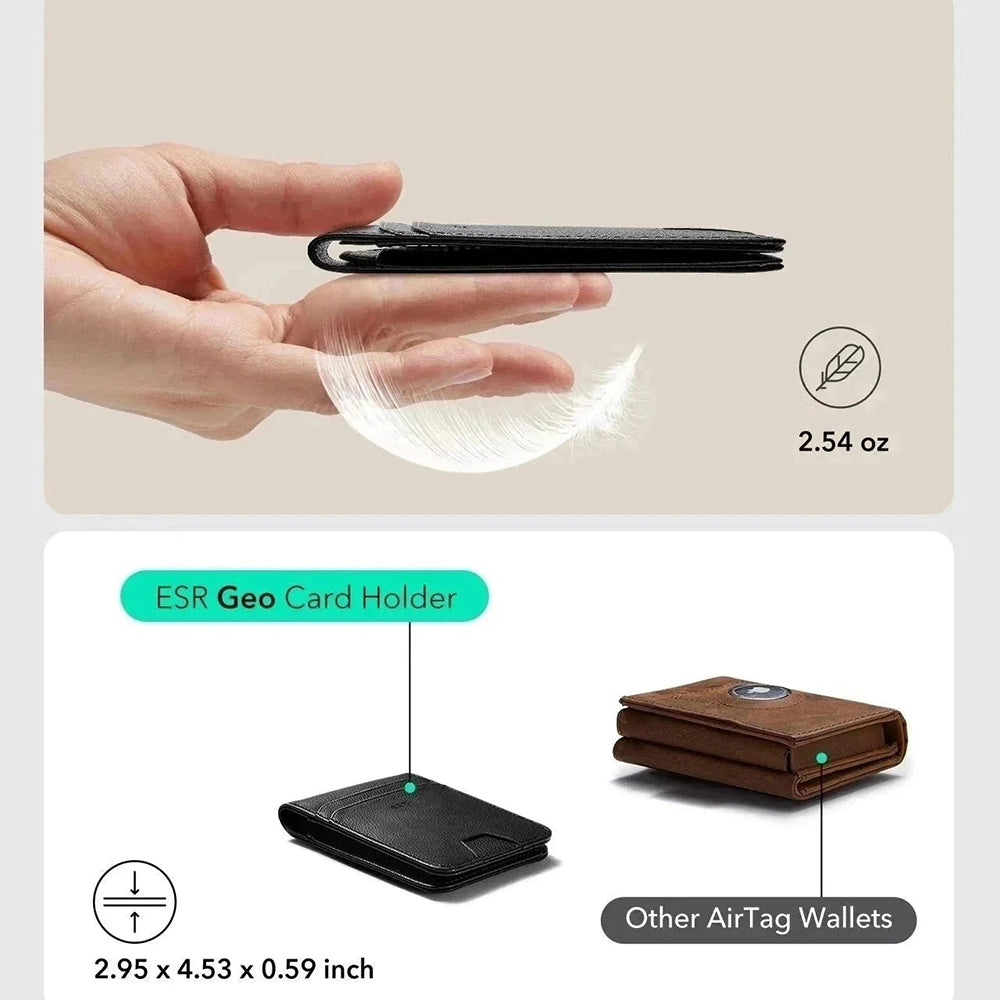 ESR Classic Geo novčanik sa funkcijom Find My i RFID zaštitom, Crni, Refabrikovan