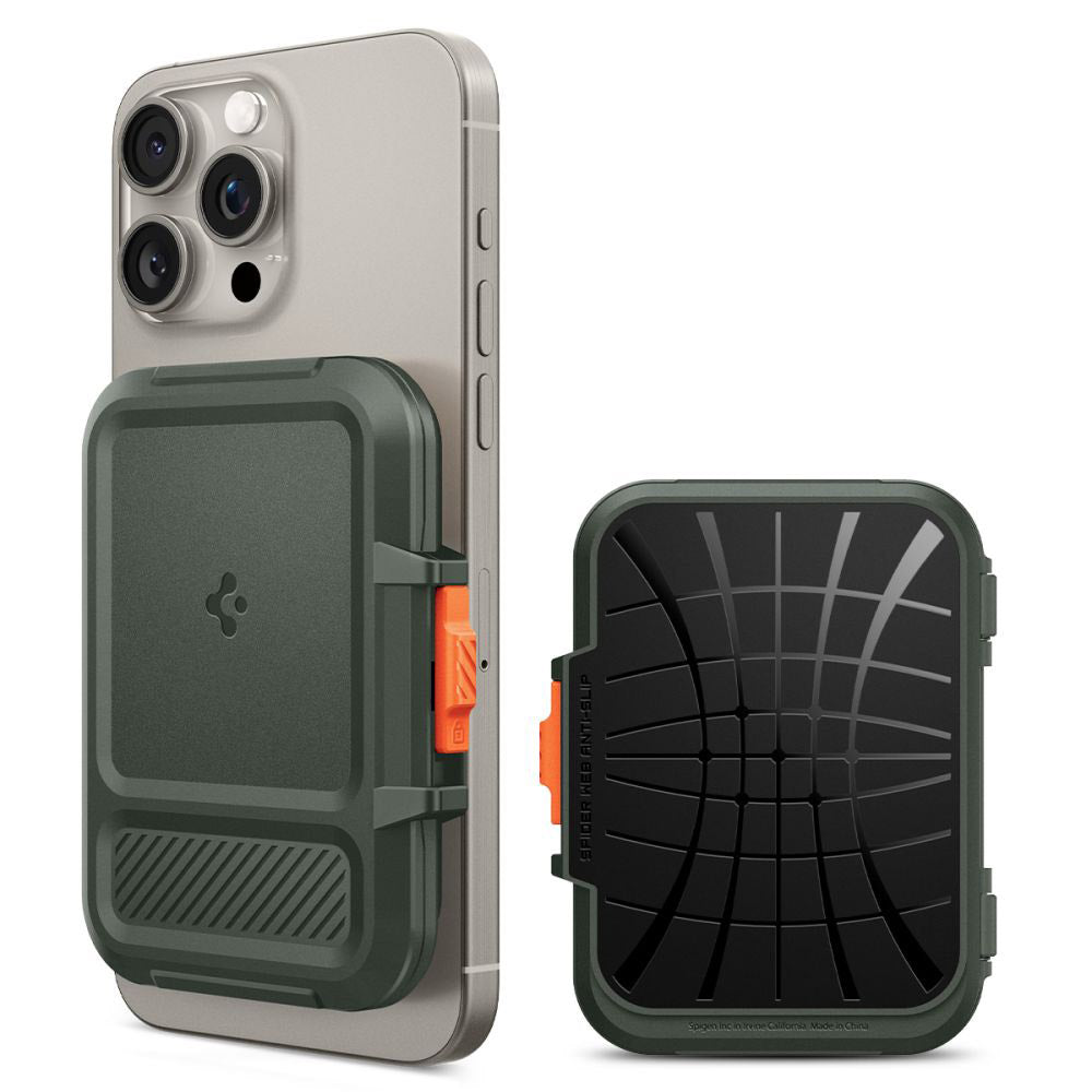 Portofel Magsafe, Spigen, Lock Fit, Zeleno
