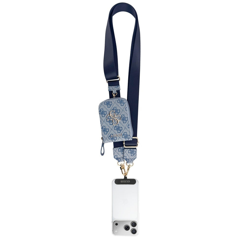 Novčanik i Konopac za Telefon Guess 4G Metal Logo, Plavi