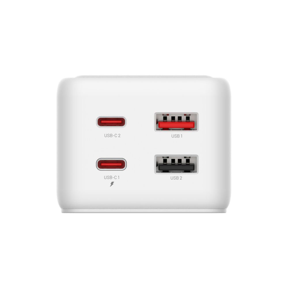 Produžni kabl Fixed, 1 x Schuko - 2 x USB-A - 2 x USB-C, Bela