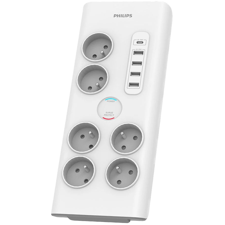 Prelungitor Philips, 6 x Schuko, Beli PHIL-SPN7060WA/60