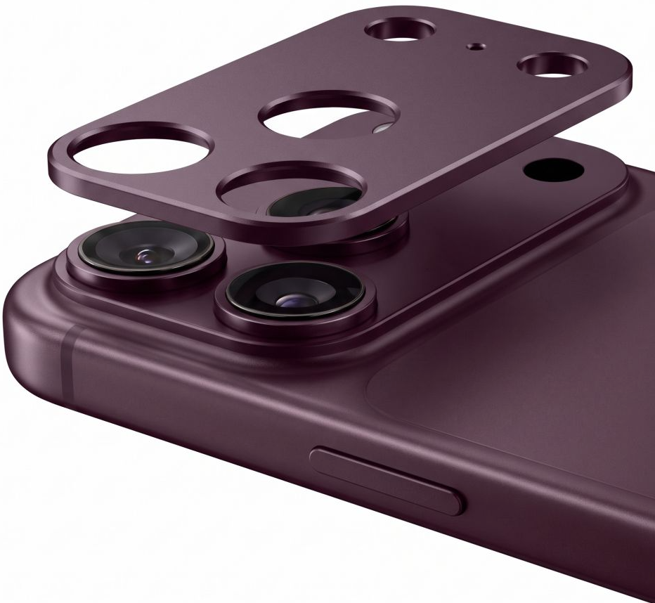 Zaštitni okvir zadnje kamere Tech-Protect Camalloy Fit+ za Apple iPhone 18 Pro Max, aluminijum, bordo boje