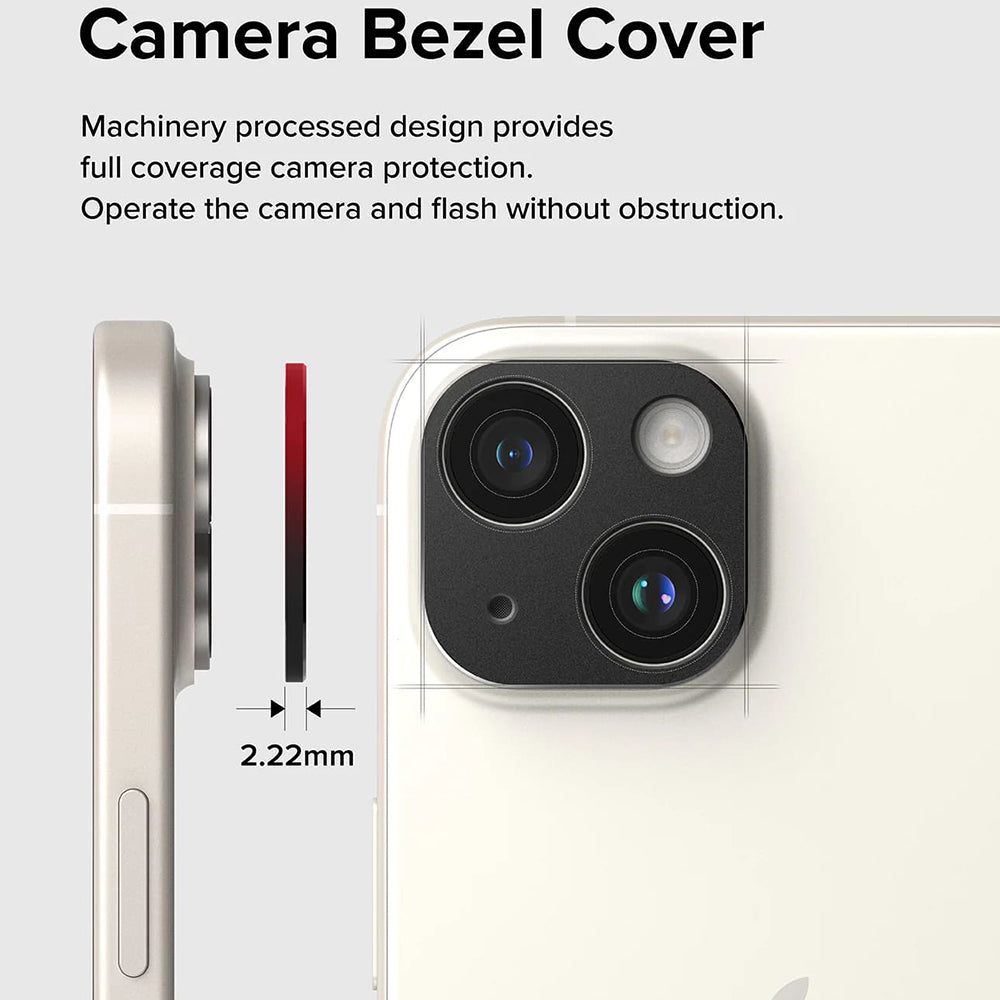 Rama zaštite Kamere Nazad Ringke Styling za Apple iPhone 15 Plus / 15, Aluminijum, Crna
