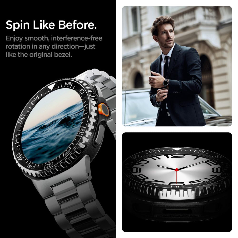 Rama Zaštita Spigen Tune Pro Diver za Samsung Galaxy Watch8 Classic, Crna ACS10016