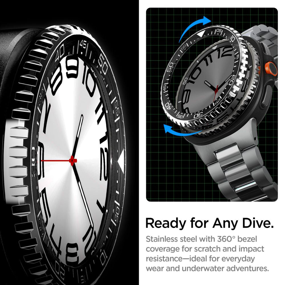 Rama Zaštita Spigen Tune Pro Diver za Samsung Galaxy Watch8 Classic, Crna ACS10016