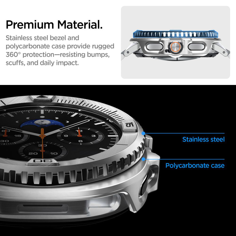 Rama Zaštita Spigen Tune Pro Pilot za Samsung Galaxy Watch8 Classic, Srebrna ACS10017