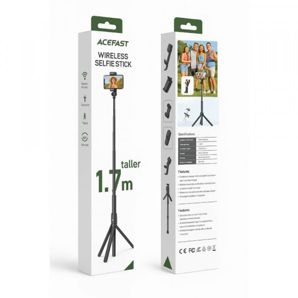 Selfie Stick Bluetooth Acefast E31, Univerzalan, Crn