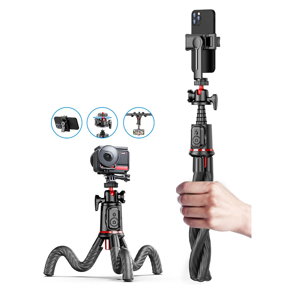 Selfie Stick Bluetooth Techsuit C03, Univerzalan, Crn