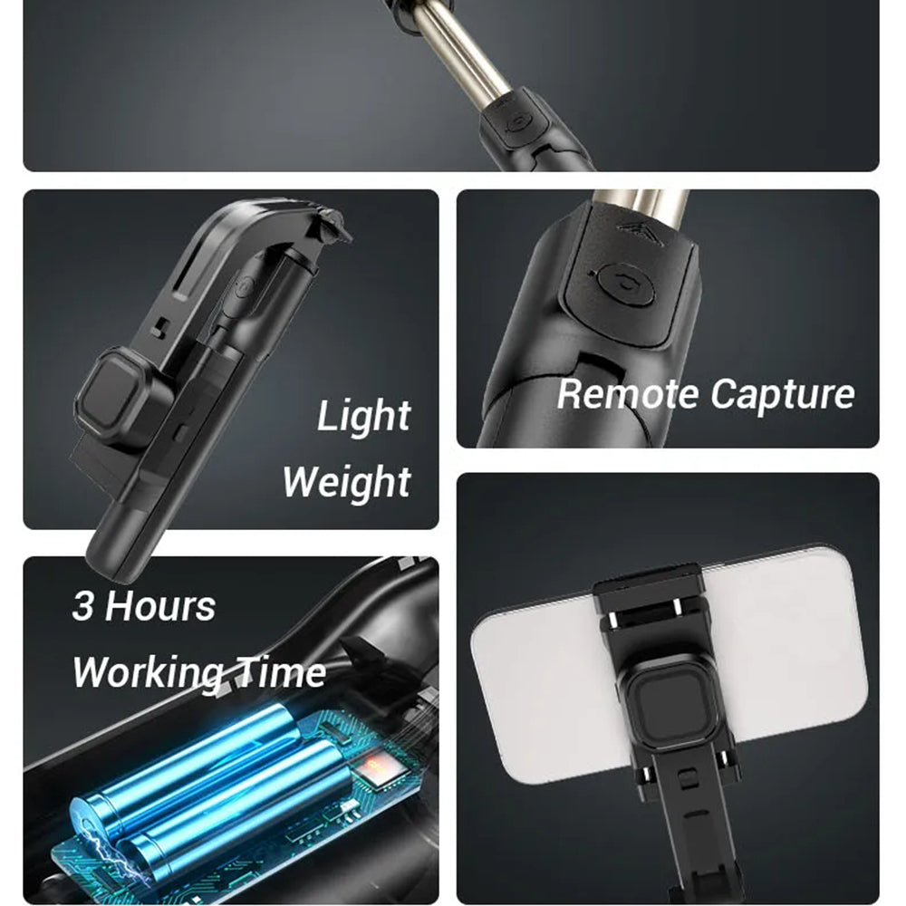 Selfie Stick Bluetooth Techsuit C06, Univerzalan, Crn
