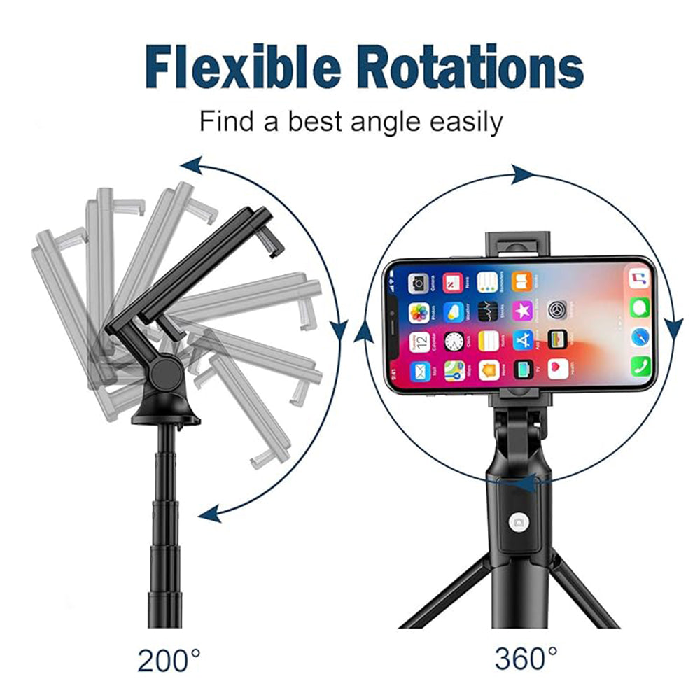 Selfie Stick Bluetooth Techsuit K22, Univerzalan, Crn