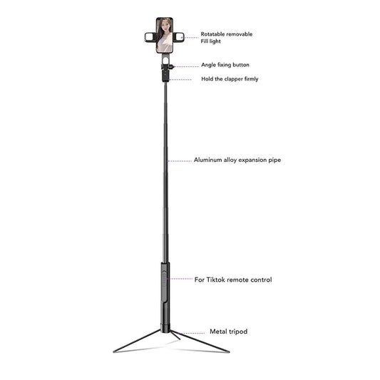 Selfie Stick Bluetooth Techsuit K30S, Univerzalan, Crn