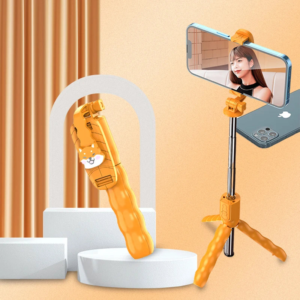 Selfie Stick Bluetooth Techsuit KT01, Univerzalan, Narandžasti