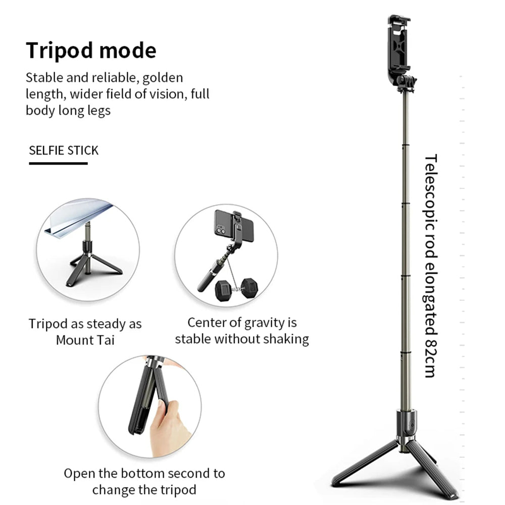 Selfie Stick Bluetooth Techsuit L03, Univerzalan, Crn