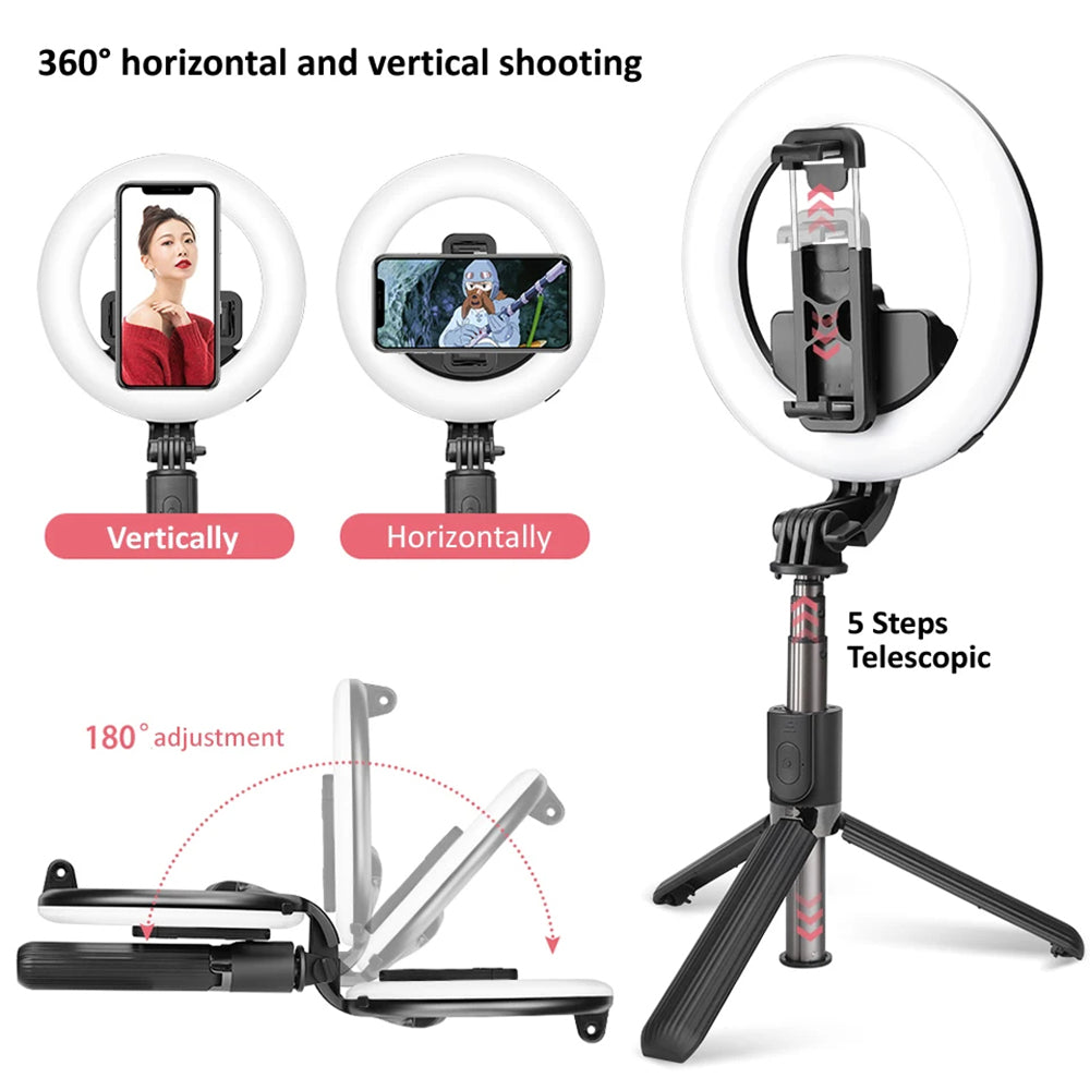 Selfie Stick Bluetooth Techsuit L07, Univerzalan, Crn