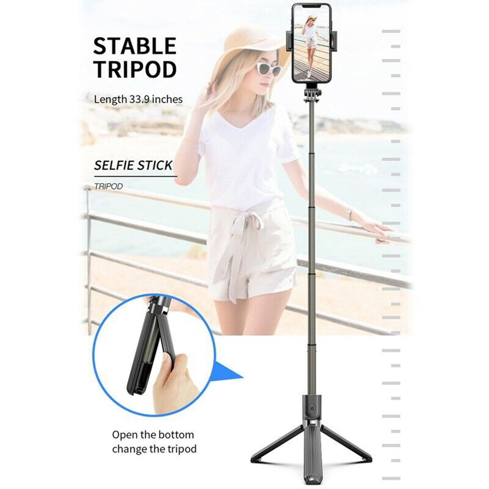 Selfie Stick Bluetooth Techsuit L08, Univerzalan, Crn