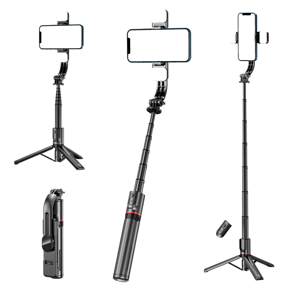 Selfie Stick Bluetooth Techsuit L12D, Univerzalan, Crni