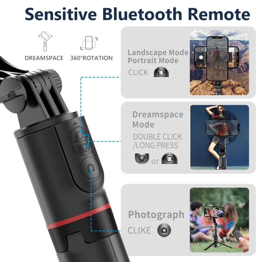 Selfie Stick Bluetooth Techsuit L19, Univerzalan, Crn
