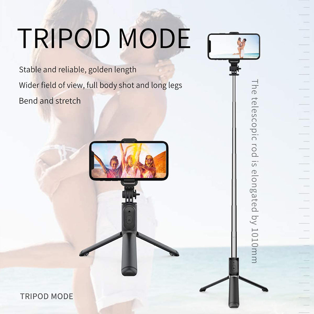Selfie Stick Bluetooth Techsuit Q01, Univerzalan, Crn